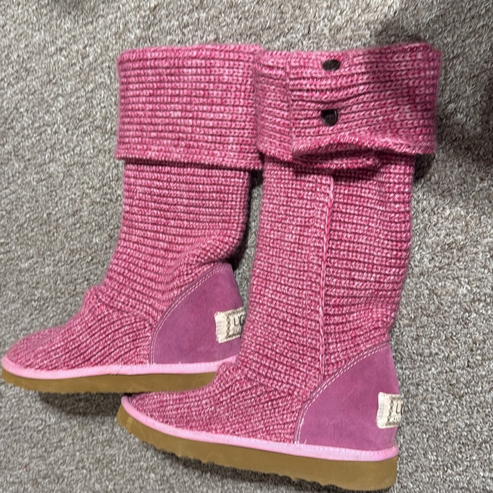 Ugg Knit Tall Boots pink size 8
